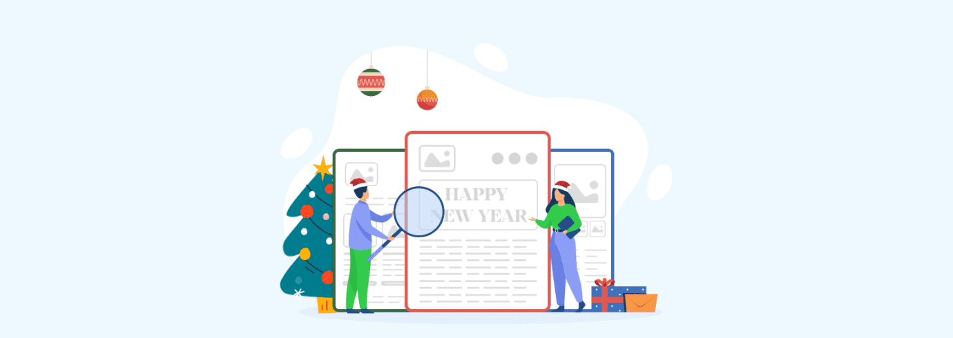 Happy New Year email wishes to customers: design and content ideas